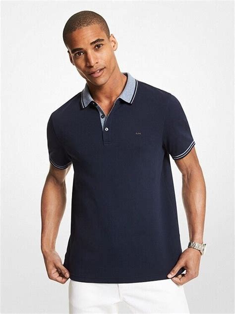 michael kors polo shirt blue|michael kors zipper shirt.